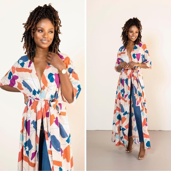 J Brooks Boutique Other - Colorful duster/dress